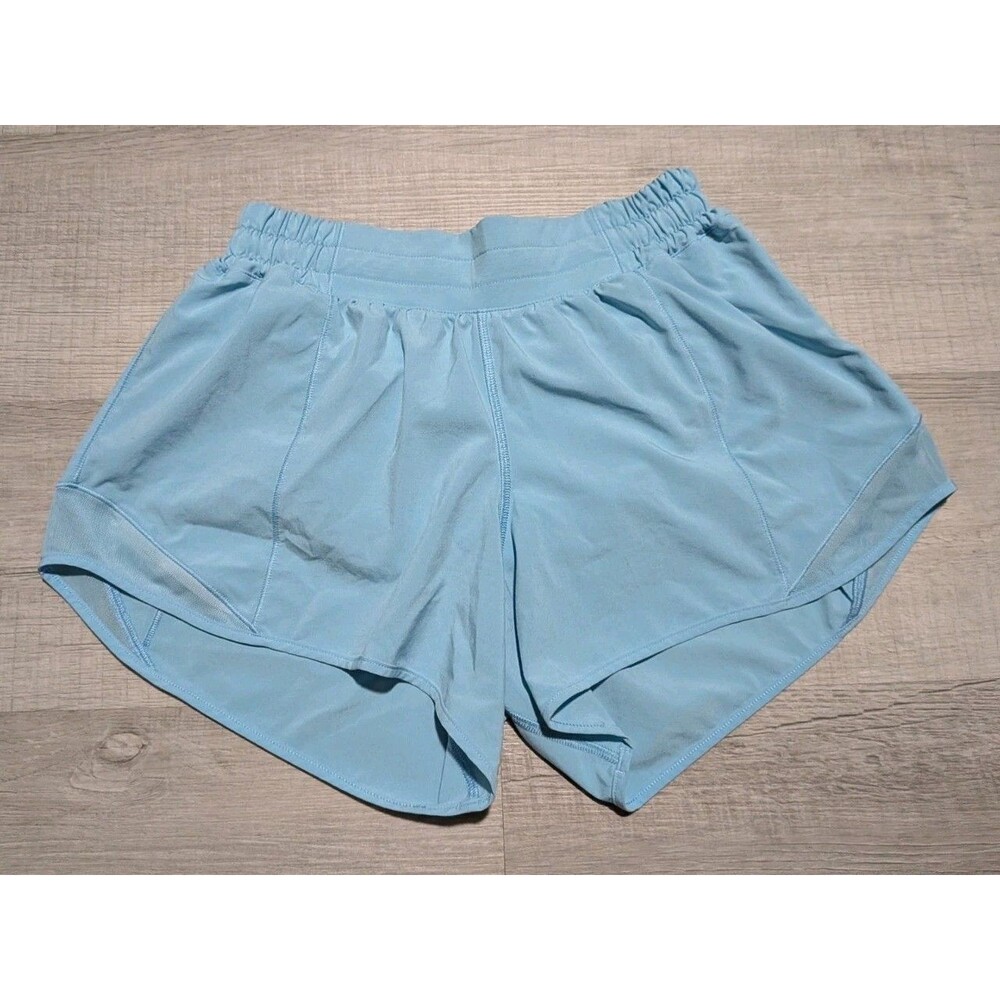 LULULEMON Hotty Hot Low Rise Lined Short 4" Blue Running Sz 6 LW7AWBT